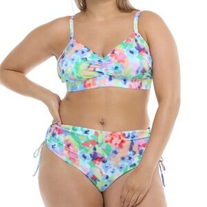 Body Glove Posy Two Piece Bikini Swim Suit Multi 1X